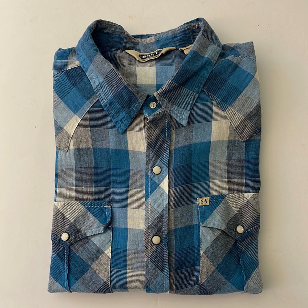 Salt Valley Plaid Western Shirt Size XL